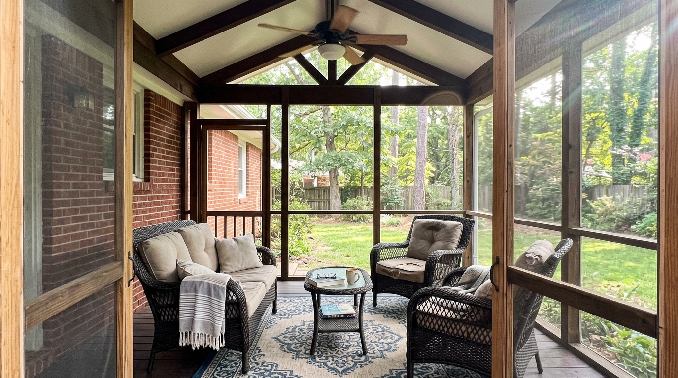 Screened porch construction in Atlanta, GA